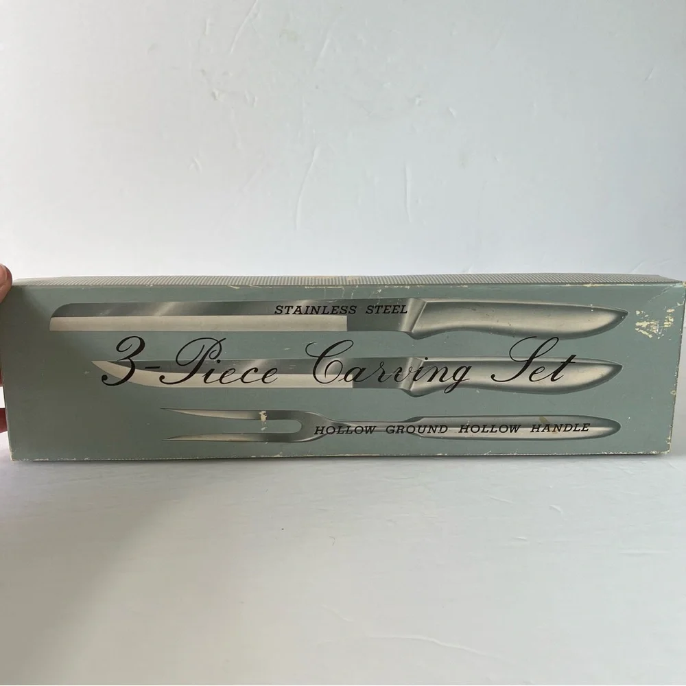 VTG Stainless Steel Made In Japan Carving Set Original Box Unused